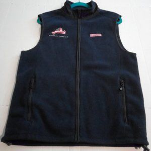 VINEYARD VINES Size S Mens Full Zip Fleece Vest Whale Logo Navy Blue Martha's